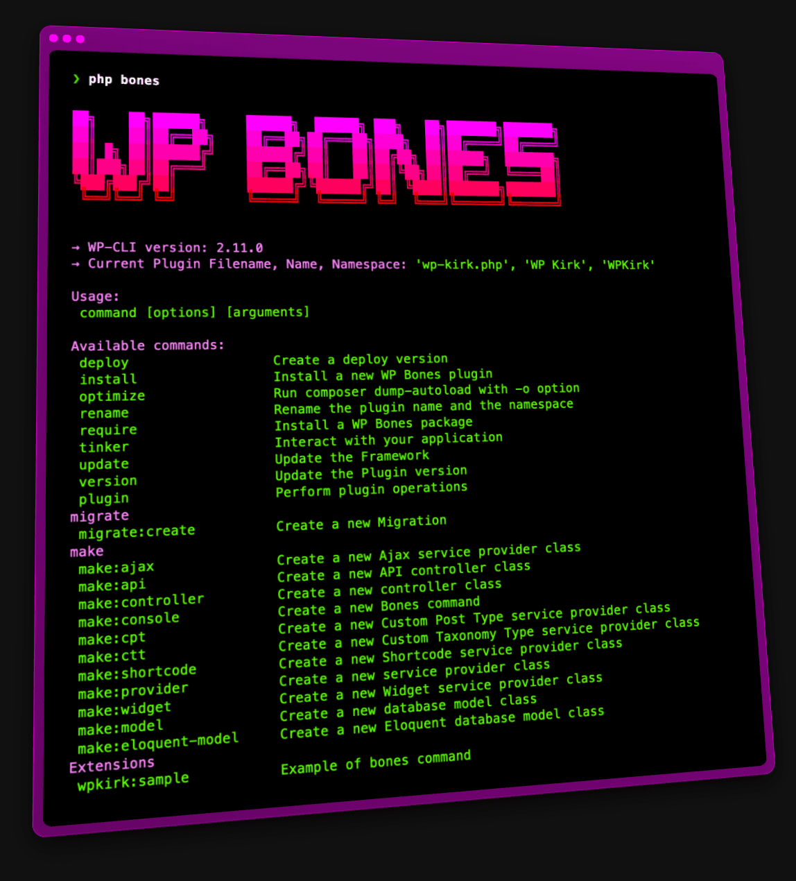 WP Bones CLI