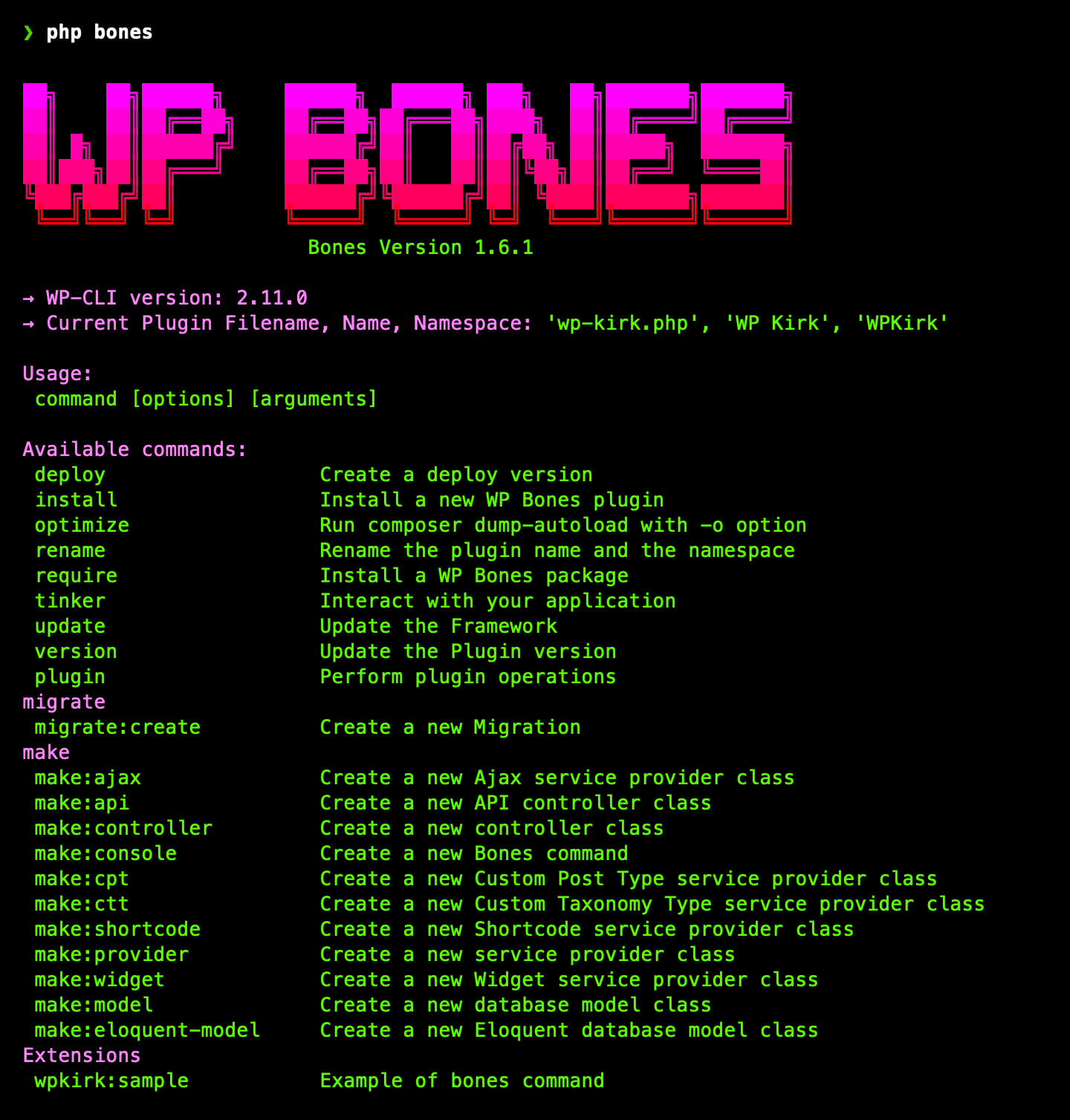 WP Bones CLI